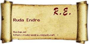 Ruda Endre névjegykártya
